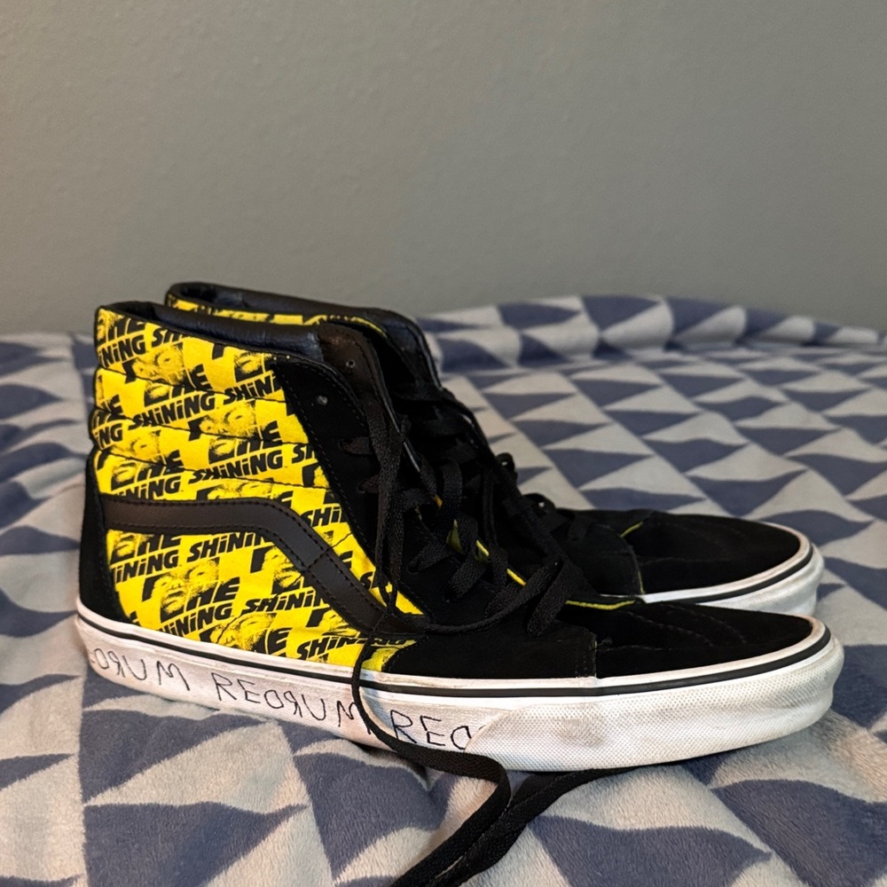 Vans Horror “The Shining” Black and Yellow High-Top Sneakers